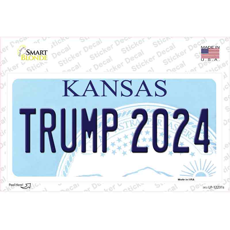 LP-12231s-M Trump 2024 Kansas Novelty Sticker Decal - Medium