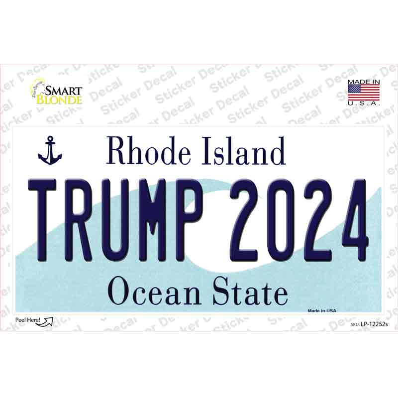 LP-12252s-M Trump 2024 Rhode Island Novelty Sticker Decal - Medium