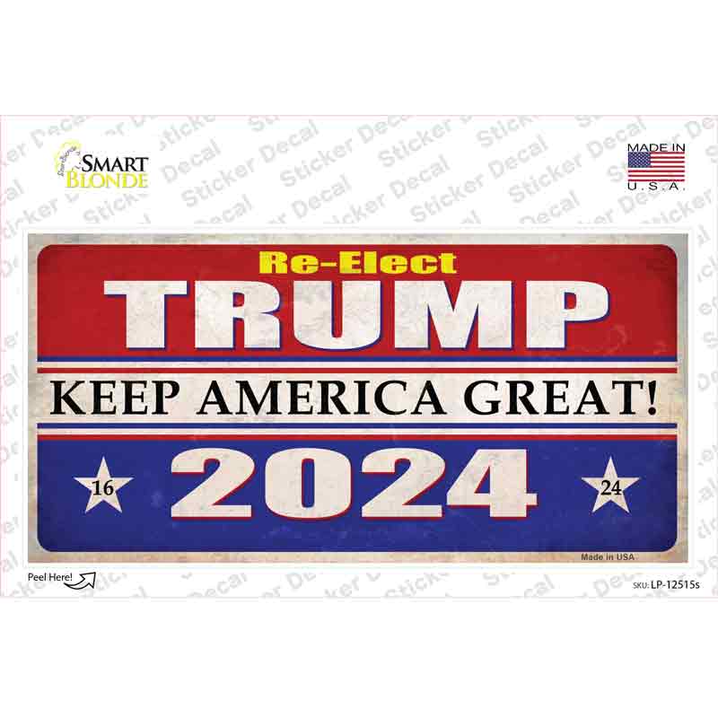 LP-12515s-M Re-Elect Trump 2024 Novelty Sticker Decal - Medium