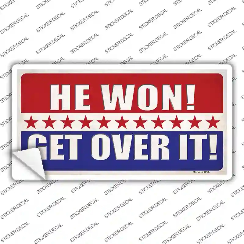 LP-12526s-XL Trump Won Get Over It Novelty Sticker Decal - Extra Large