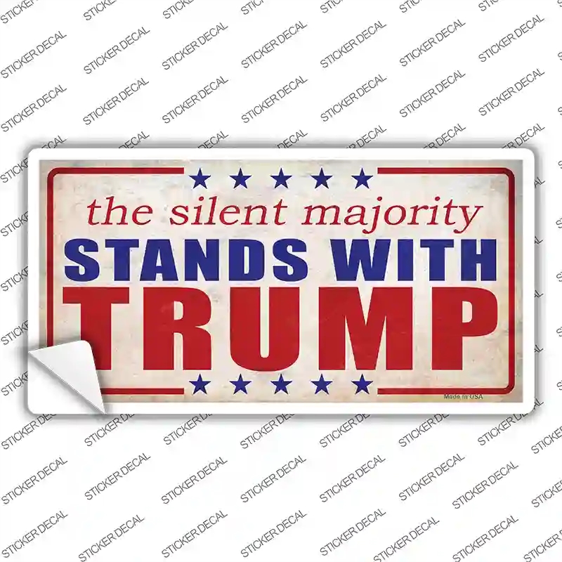 LP-12530s-S Silent Majority Stands with Trump Novelty Sticker Decal - Small