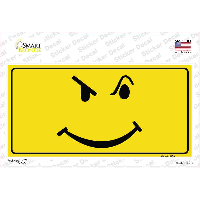 LP-1301s-M Defiant Smiley Novelty Sticker Decal - Medium
