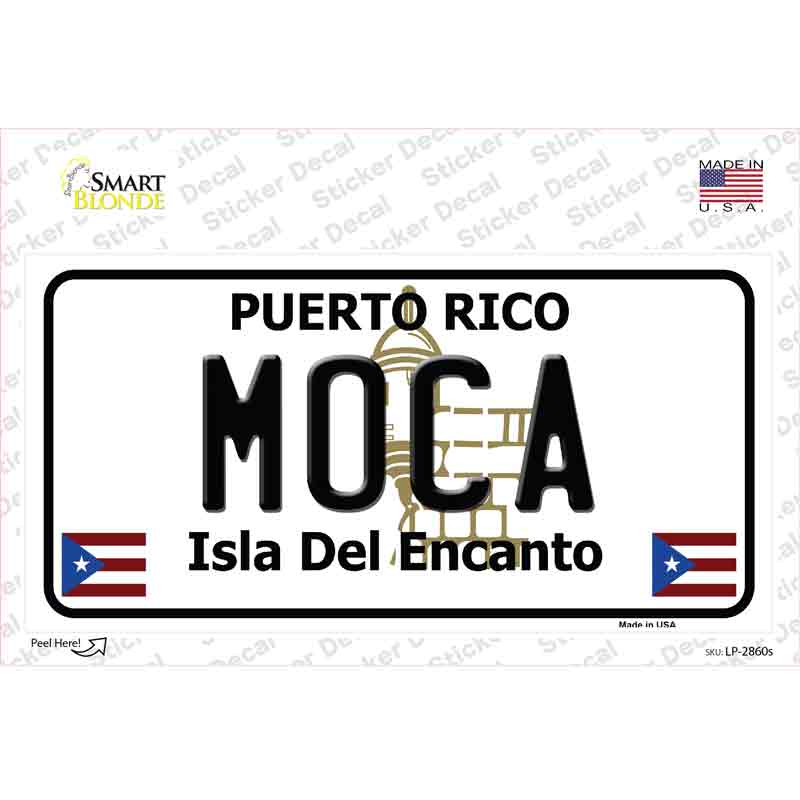 LP-2860s-M Moca Puerto Rico Novelty Sticker Decal - Medium