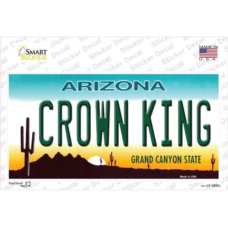 LP-2892s-M Crown King Novelty Sticker Decal - Medium