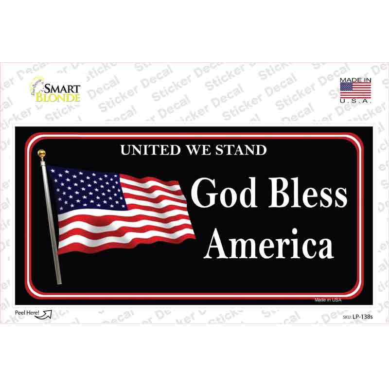 LP-138s-M United We Stand God Bless America Novelty Sticker Decal - Medium
