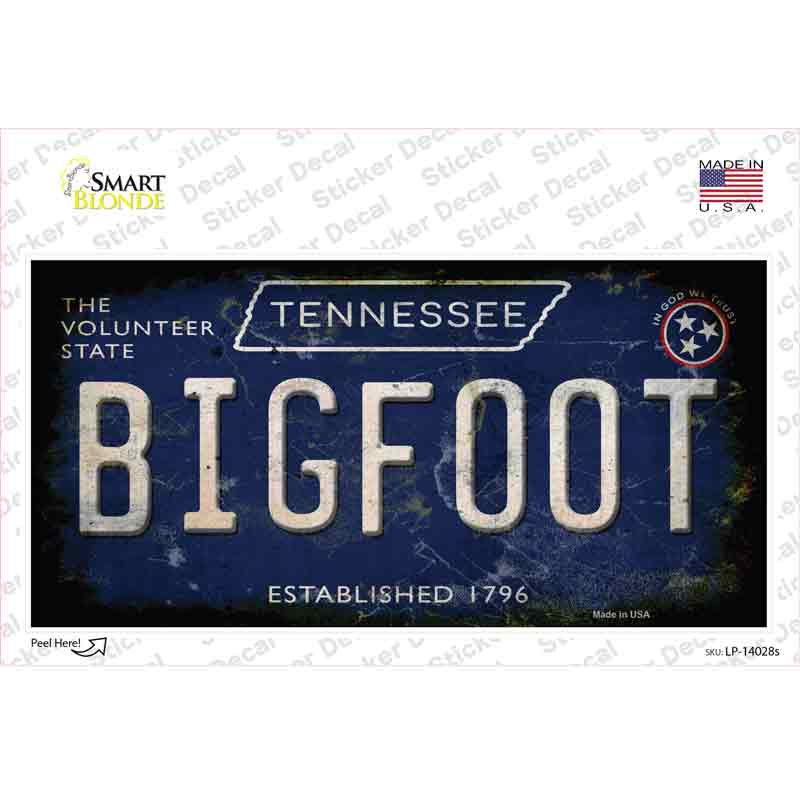 LP-14028s-M Bigfoot Tennessee Novelty Sticker Decal - Medium