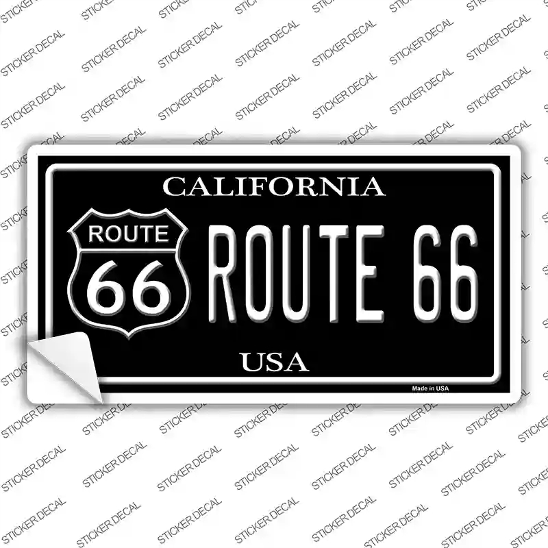 LP-1481s-S Route 66 California Black Novelty Sticker Decal - Small