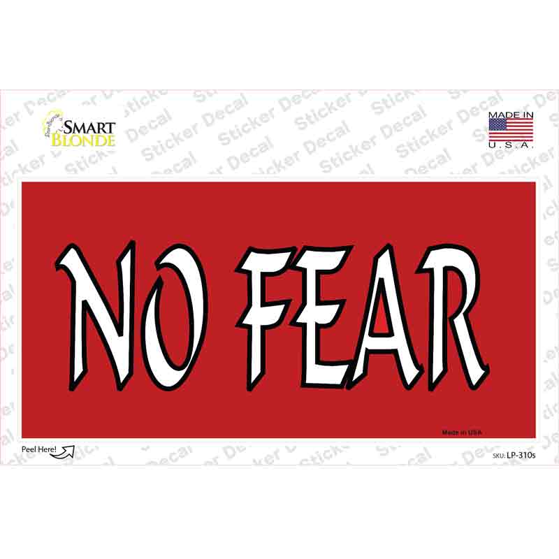 LP-310s-M No Fear Red Novelty Sticker Decal - Medium