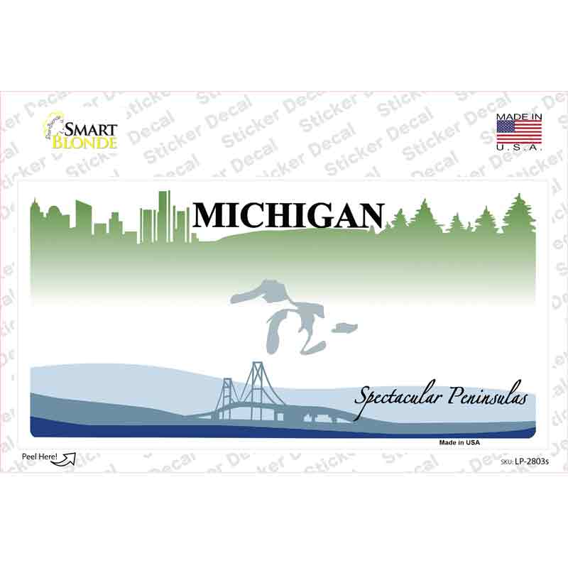 LP-2803s-M Michigan State Blank Novelty Sticker Decal - Medium