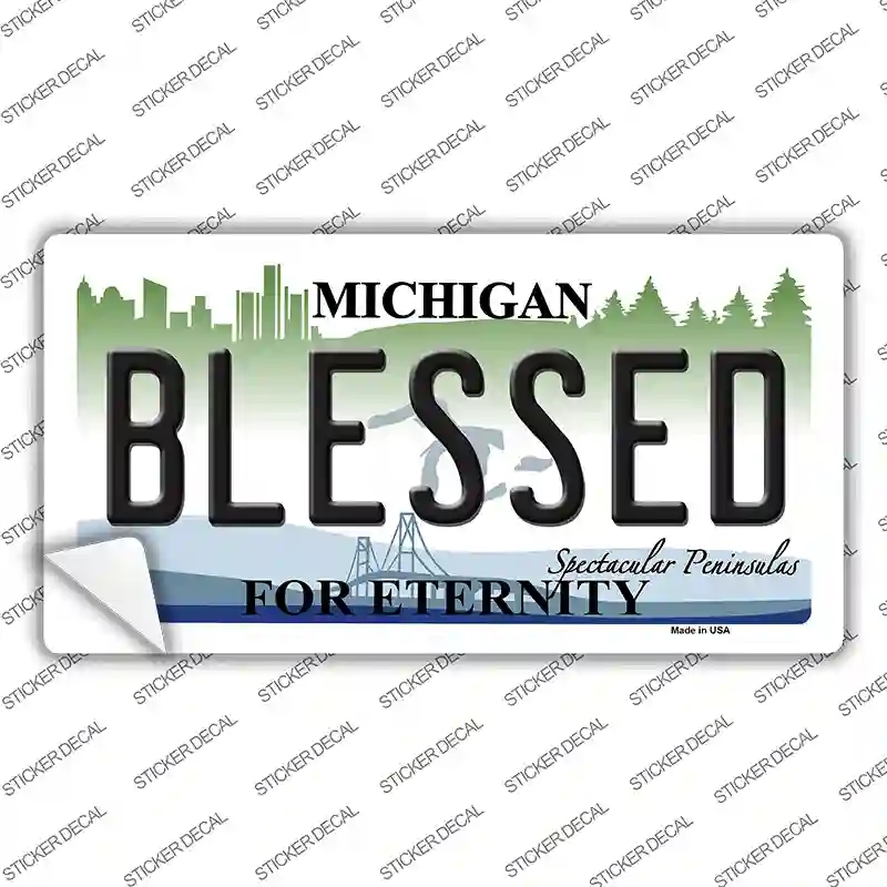LP-2807s-XL Blessed Michigan State Novelty Sticker Decal - Extra Large