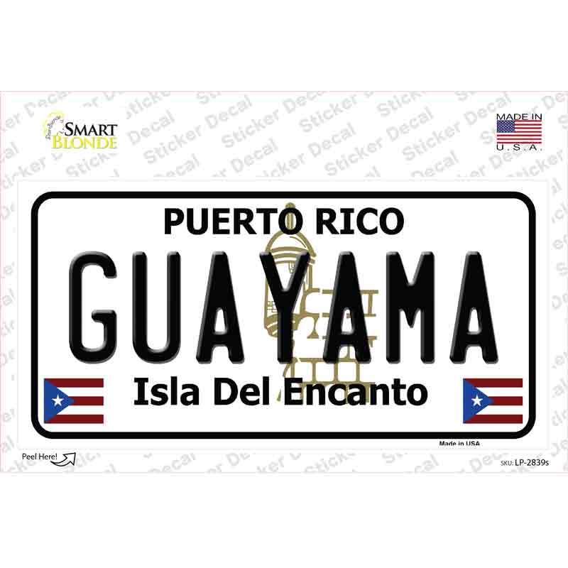 LP-2839s-M Guayama Puerto Rico Novelty Sticker Decal - Medium