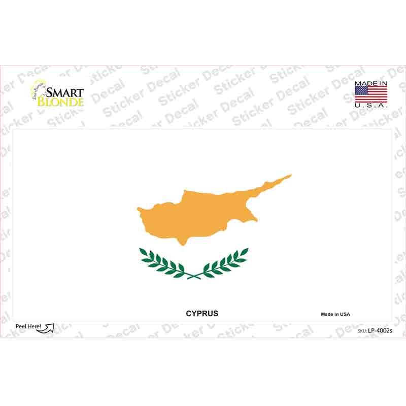 LP-4002s-M Cyprus Flag Novelty Sticker Decal - Medium