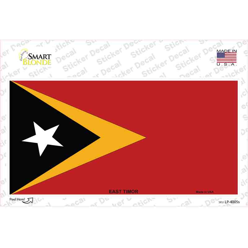 LP-4005s-M East Timor Flag Novelty Sticker Decal - Medium