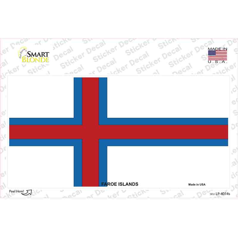 LP-4014s-M Faroe Islands Flag Novelty Sticker Decal - Medium