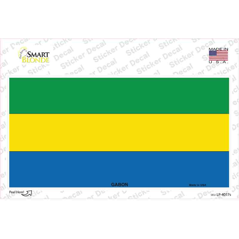 LP-4017s-M Gabon Flag Novelty Sticker Decal - Medium