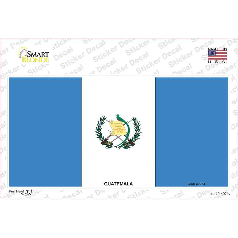 LP-4024s-M Guatemala Flag Novelty Sticker Decal - Medium