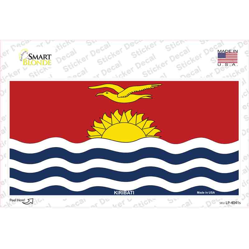 LP-4041s-M Kiribati Flag Novelty Sticker Decal - Medium