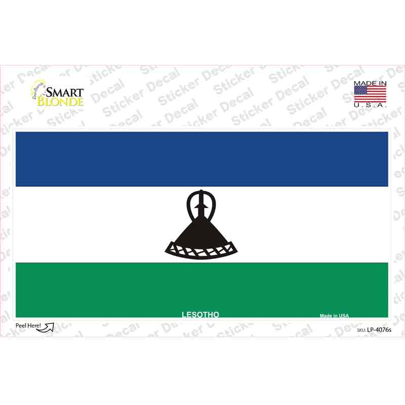 LP-4076s-M Lesotho Flag Novelty Sticker Decal - Medium
