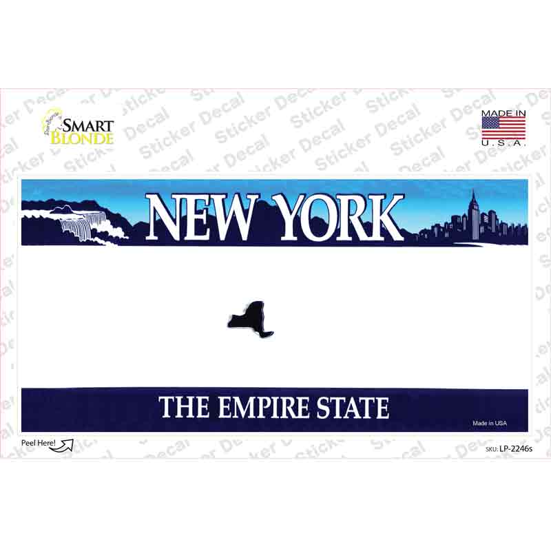 LP-2246s-M   York State Blank Novelty Sticker Decal - Medium