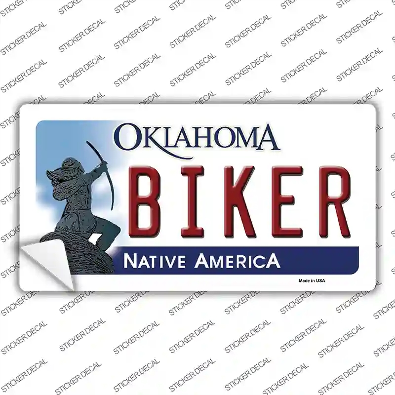 LP-6244s-L Biker Oklahoma Novelty Sticker Decal - Large