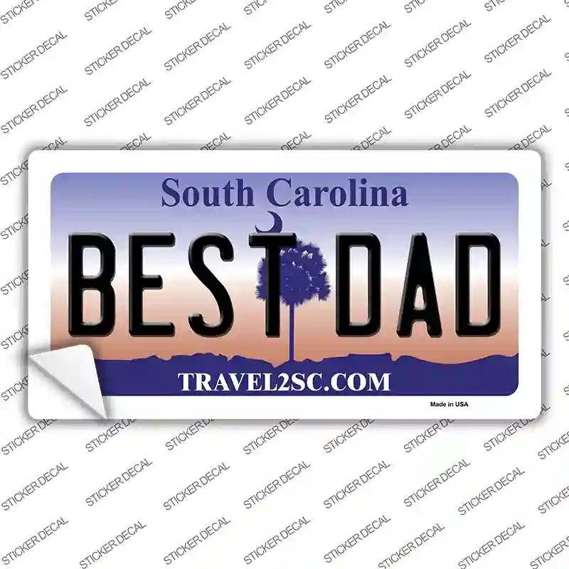 LP-6272s-L Best Dad South Carolina Novelty Sticker Decal - Large