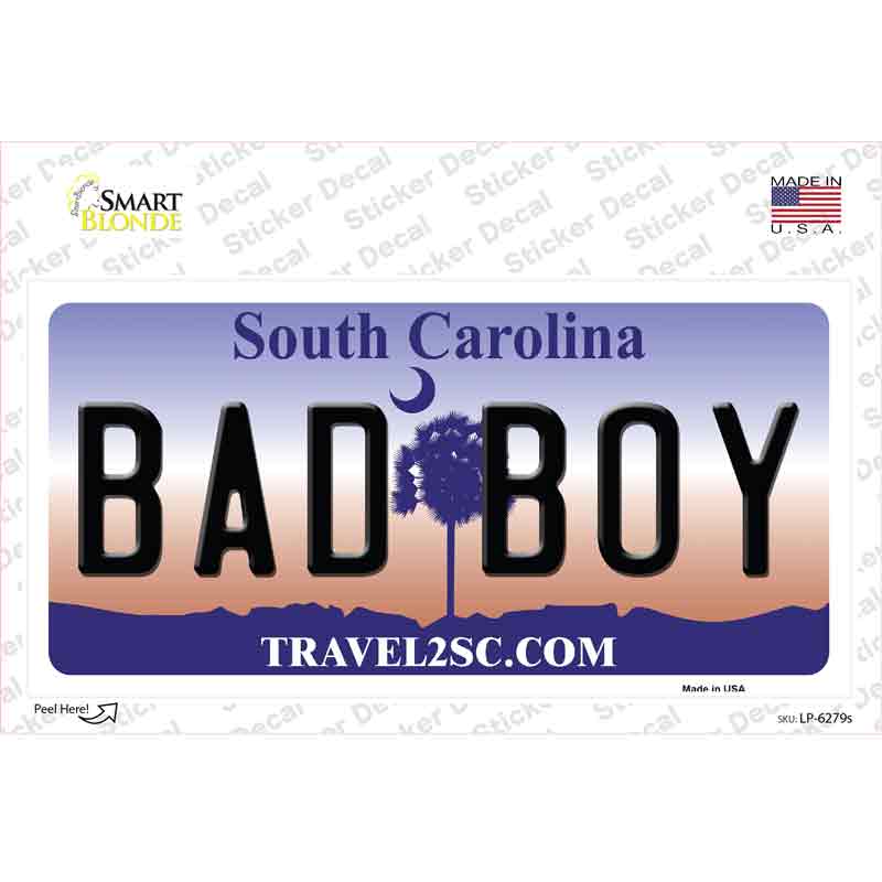 LP-6279s-M Bad Boy South Carolina Novelty Sticker Decal - Medium