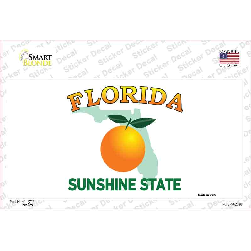 LP-4279s-M Florida State Background Novelty Sticker Decal - Medium