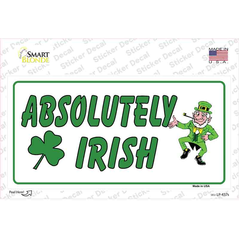 LP-437s-M Absolutely Irish Novelty Sticker Decal - Medium