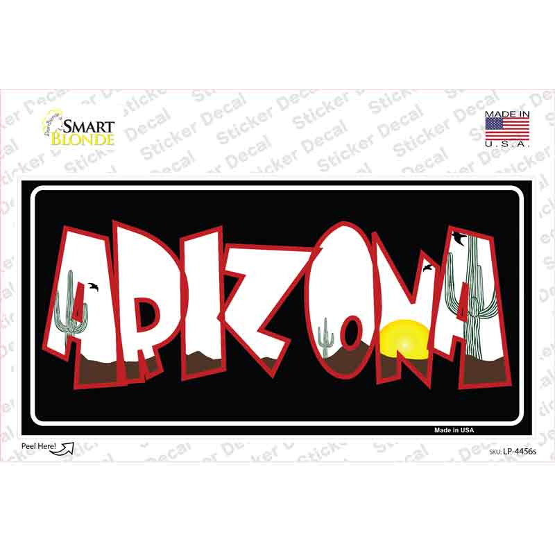 LP-4456s-M Arizona Black Novelty Sticker Decal - Medium