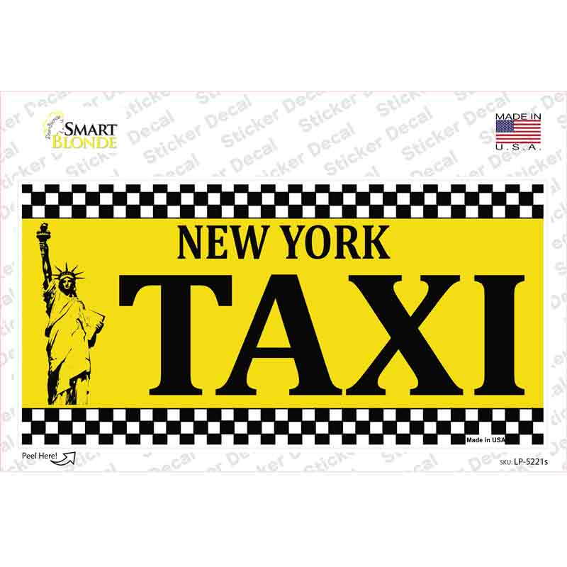 LP-5221s-M   York Taxi Novelty Sticker Decal - Medium