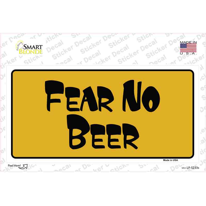 LP-5233s-M Fear No Beer Novelty Sticker Decal - Medium