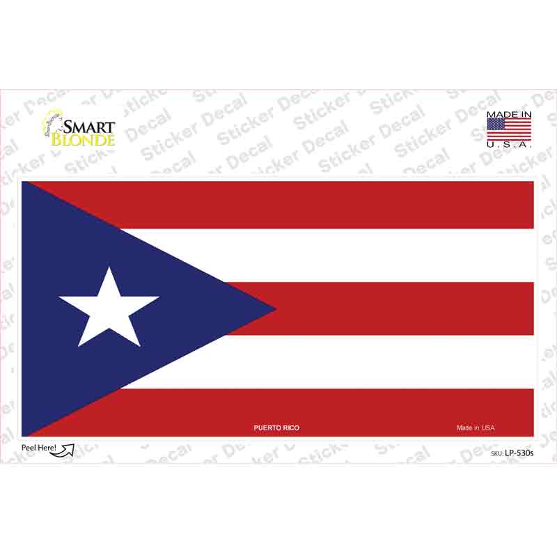 LP-530s-M Puerto Rico Flag Novelty Sticker Decal - Medium