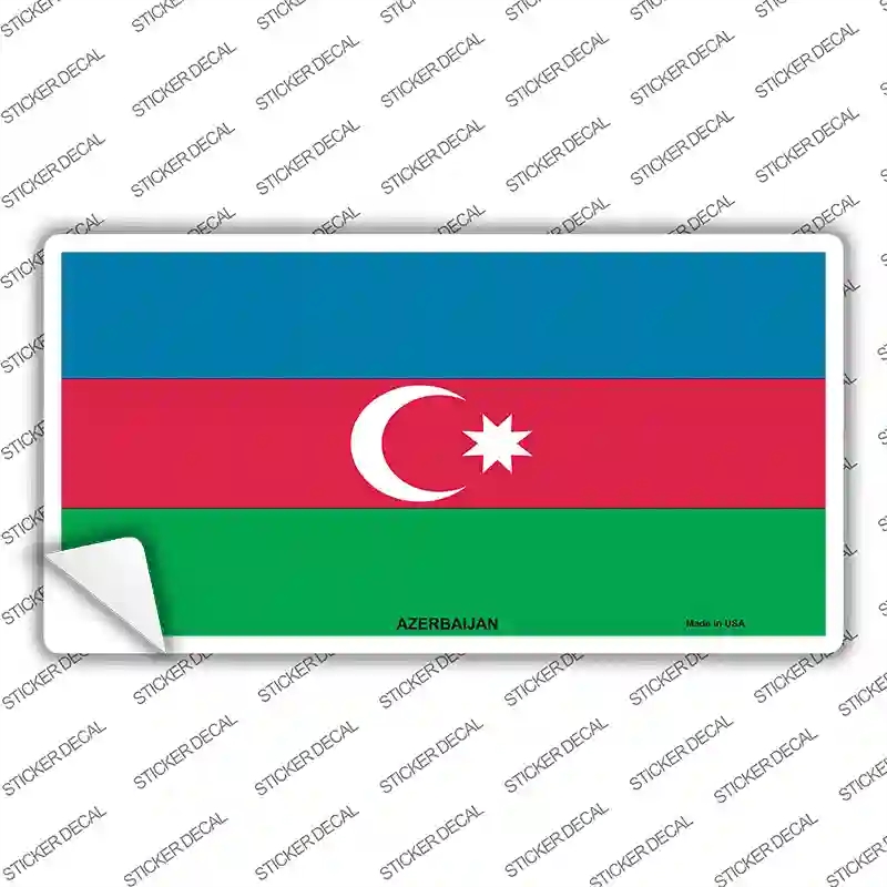 LP-3966s-L Azerbaijan Flag Novelty Sticker Decal - Large