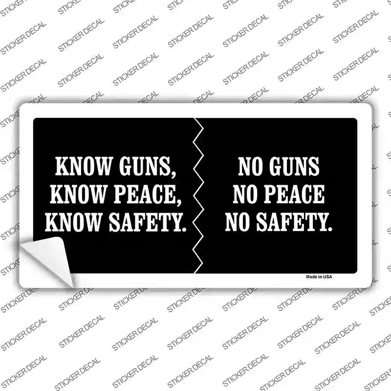 LP-4702s-L Know Guns, Know Peace & Know Safety Novelty Sticker Decal - Large
