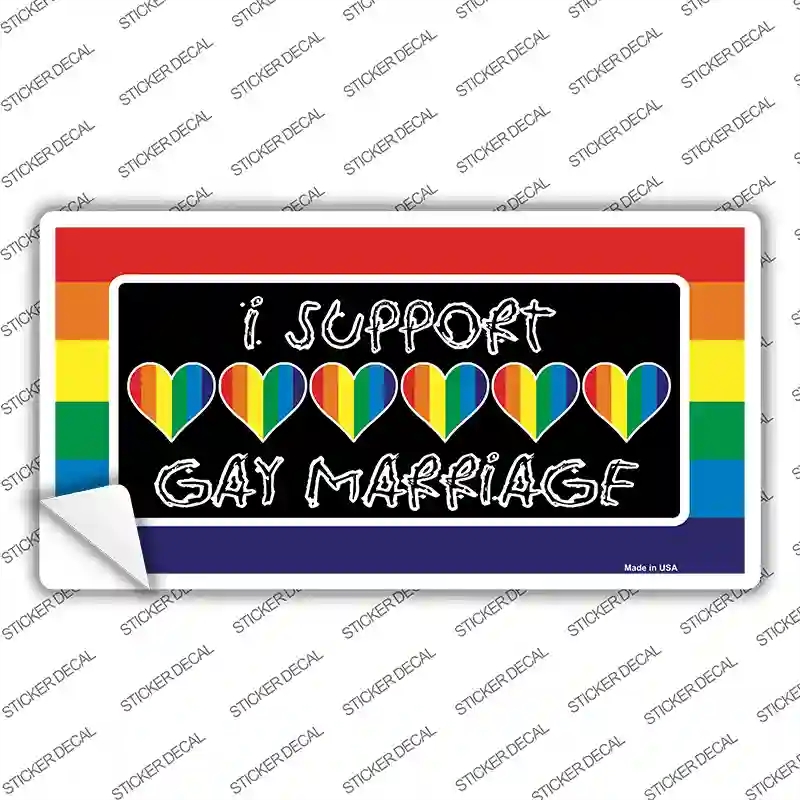 LP-4715s-S Support Gay Marriage Novelty Sticker Decal - Small