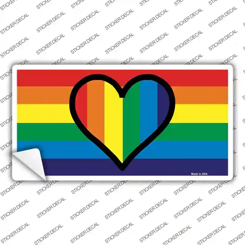 LP-4719s-L Rainbow Heart Novelty Sticker Decal - Large