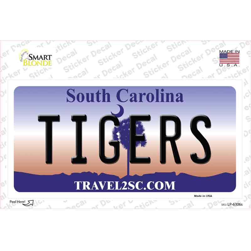 LP-6306s-M Tigers South Carolina Novelty Sticker Decal - Medium