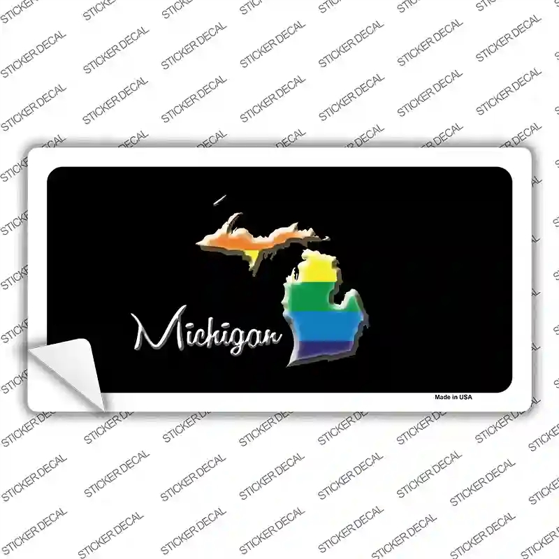 LP-6336s-XL Michigan Rainbow Novelty Sticker Decal - Extra Large