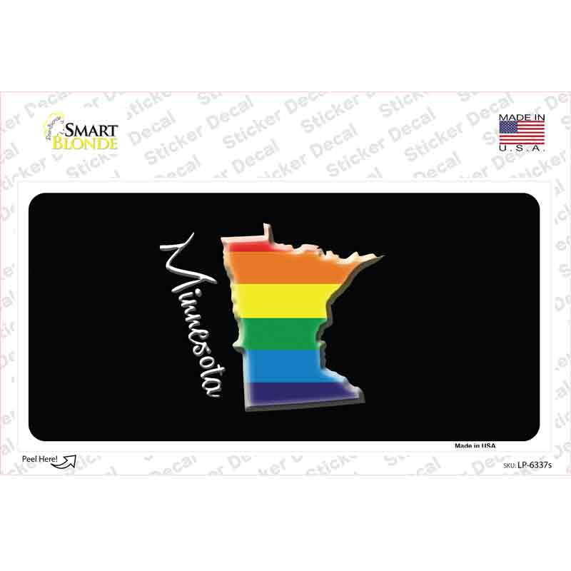 LP-6337s-M Minnesota Rainbow Novelty Sticker Decal - Medium
