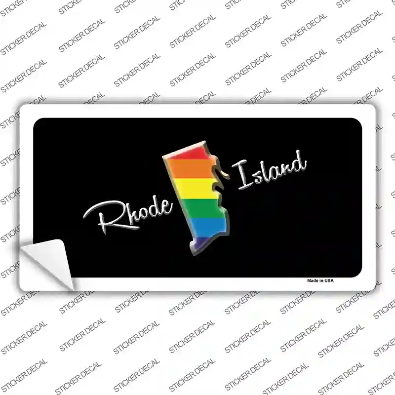 LP-6353s-XL Rhode Island Rainbow Novelty Sticker Decal - Extra Large