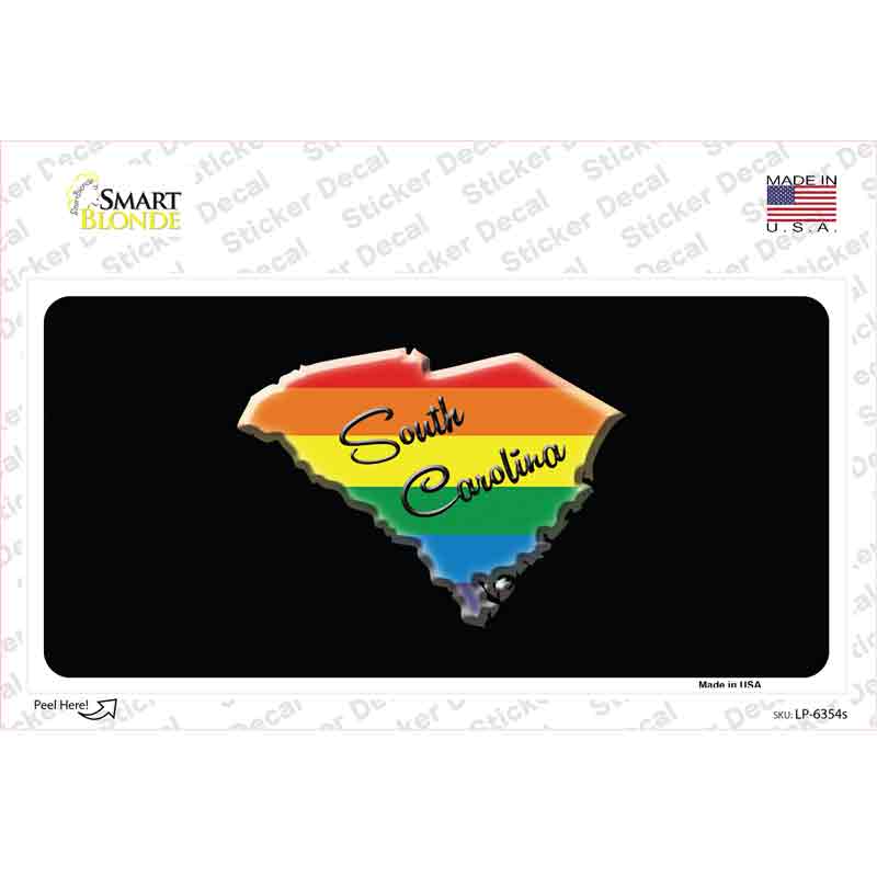 LP-6354s-M South Carolina Rainbow Novelty Sticker Decal - Medium