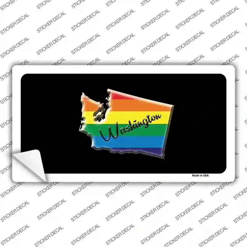 LP-6361s-L Washington Rainbow Novelty Sticker Decal - Large