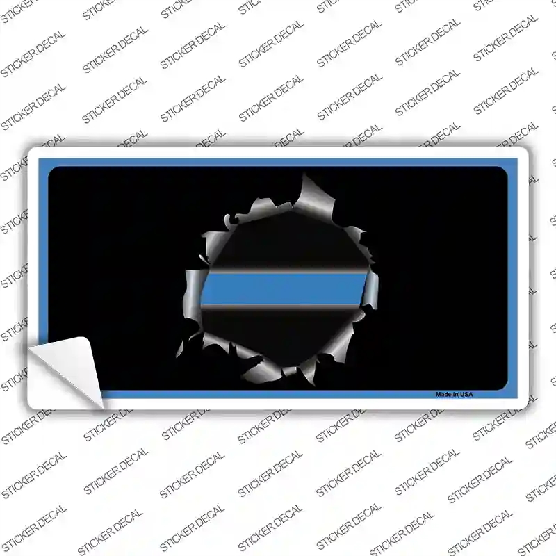 LP-4665s-XL Thin Blue Line Bullet Hole Novelty Sticker Decal - Extra Large