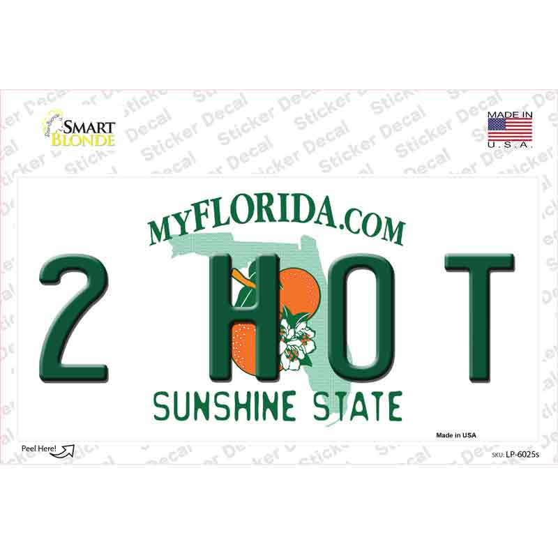 LP-6025s-M 2 Hot Florida Novelty Sticker Decal - Medium