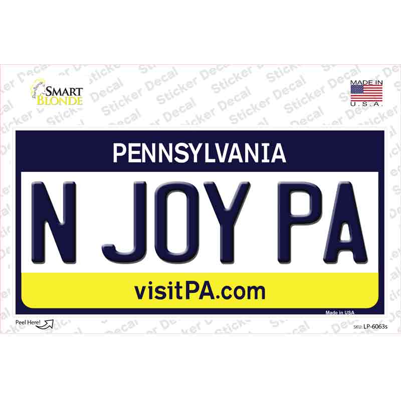 LP-6063s-M N Joy Pennsylvania State Novelty Sticker Decal - Medium