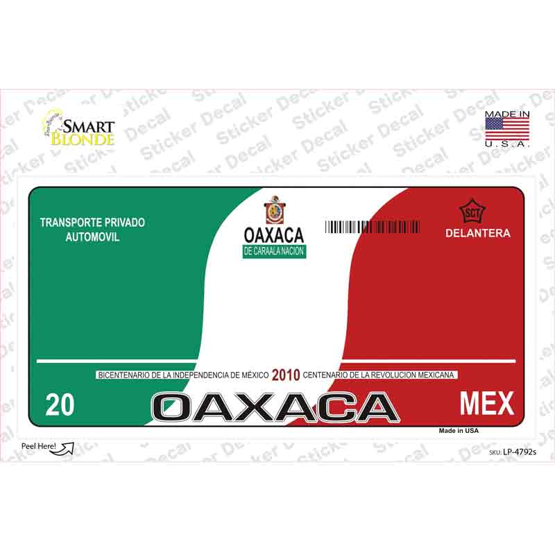 LP-4792s-M Oaxaca Mexico Novelty Sticker Decal - Medium