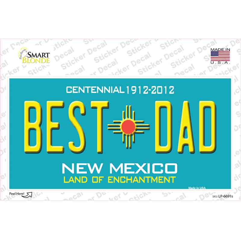 LP-6691s-M Best Dad   Mexico Novelty Sticker Decal - Medium
