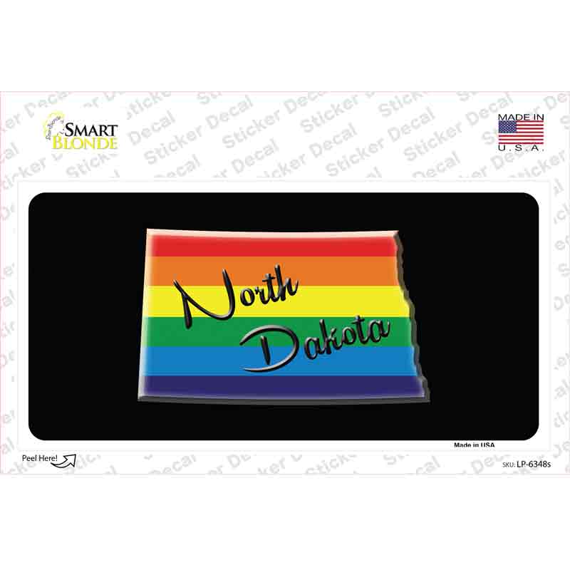 LP-6348s-M North Dakota Rainbow Novelty Sticker Decal - Medium