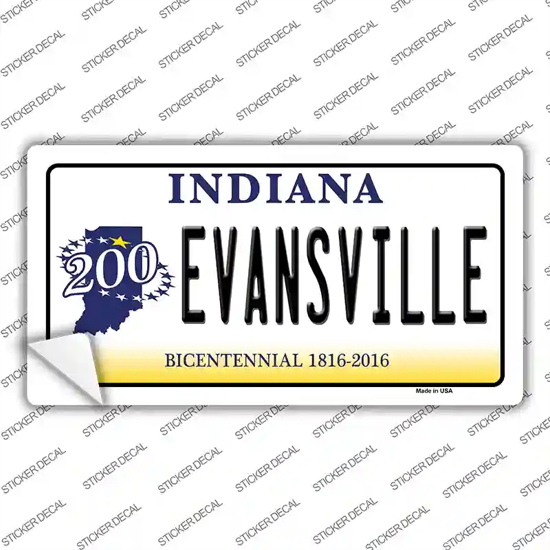 LP-6379s-L Evansville Indiana Novelty Sticker Decal - Large