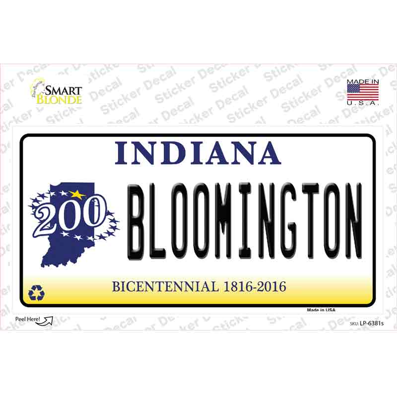 LP-6381s-M Bloomington Indiana Novelty Sticker Decal - Medium